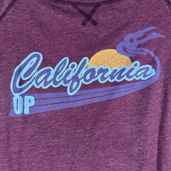 Op California Pullover Womens Large Round Neck 3/4 Sleeve Surf Graphic Pocket - Picture 2 of 9